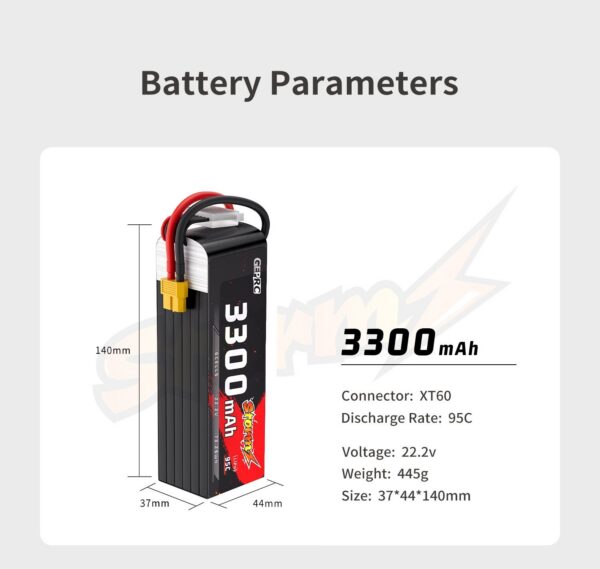 GEPRC Storm 6S 3300mAh 95C Lipo Battery - Image 7