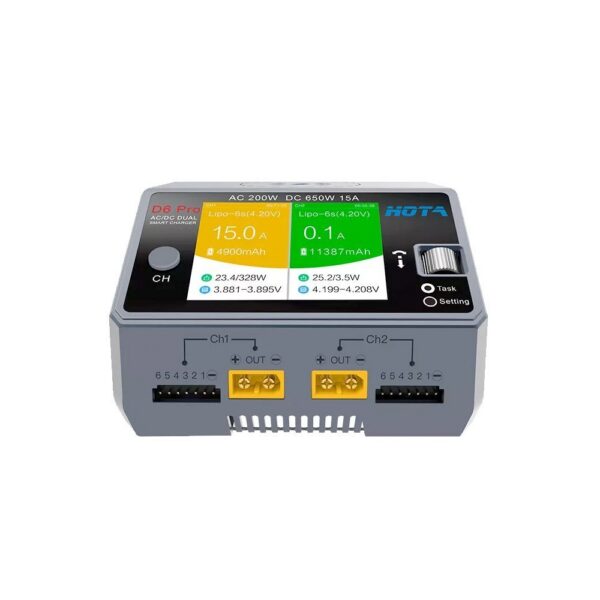 HOTA D6 Pro 325W 15A 1-6S Dual Channel AC/DC Smart Charger w/ Wireless Charging - Image 2