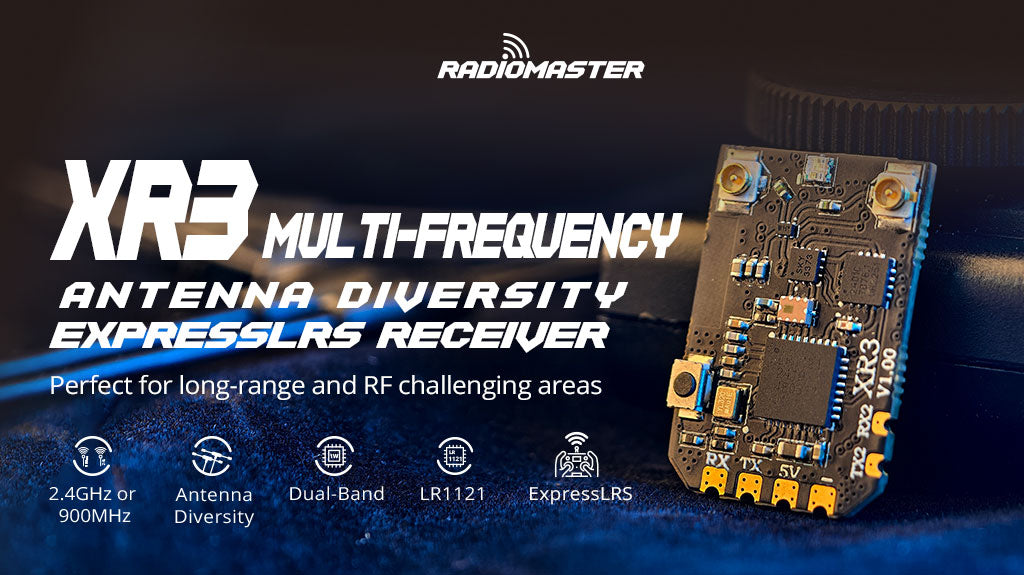 XR3 Nano Multi-Frequency Antenna Diversity ExpressLRS Receiver