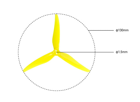 Gemfan 5125 3-Blade Propellers 5mm/1.5mm Shaft