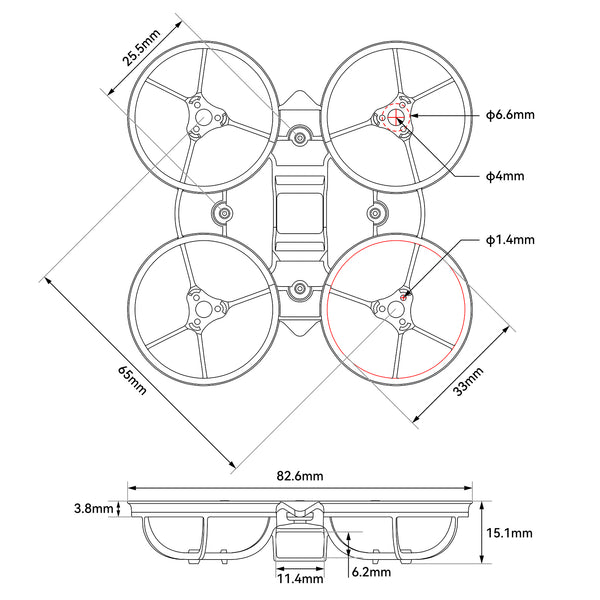 Air65 II Brushless Whoop Frame diagram